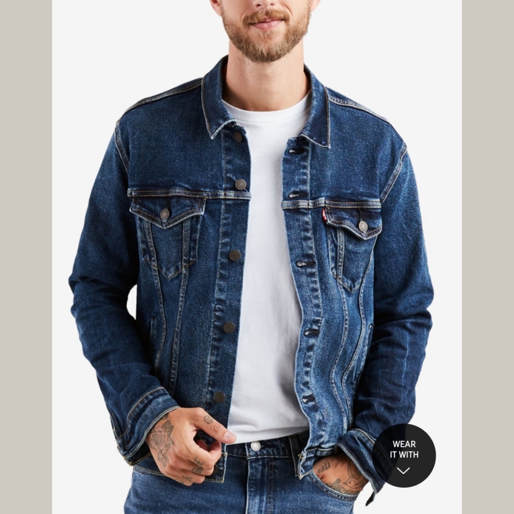 Men's Regular Fit Stretch DenimTrucker Jacket